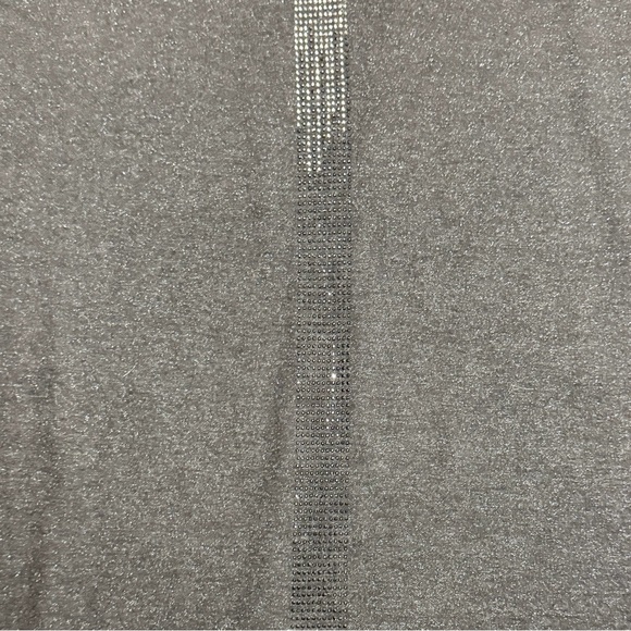 Bettyliss Gray Rhinestone Shift Dress XL Sequin “Drip” Pocket Made in Turkey - Picture 5 of 7